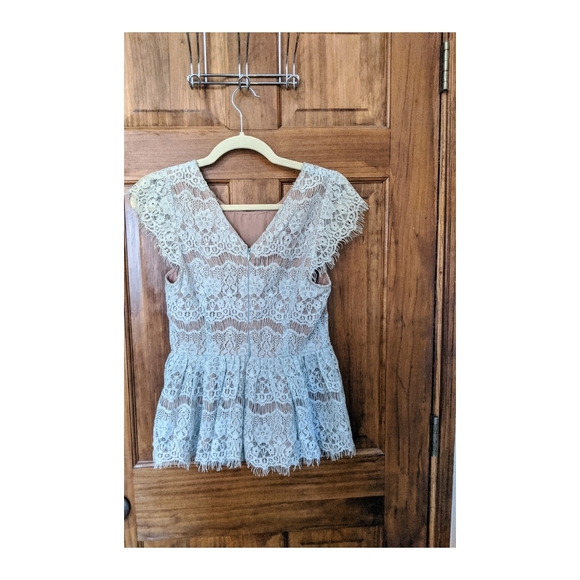 Anthropologie Maeve Katrina Lace Peplum Blouse - Picture 4 of 5